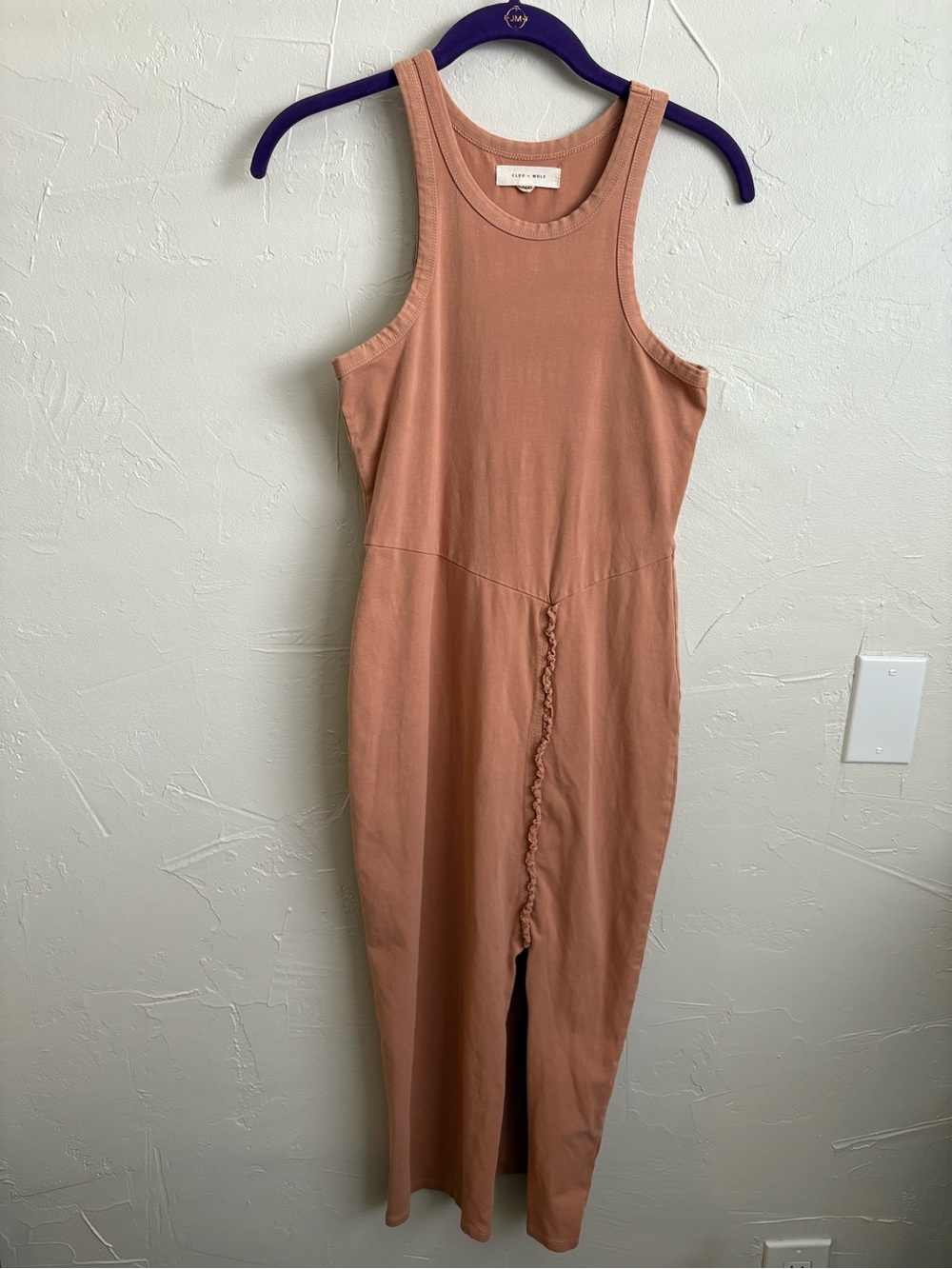 Sleeveless Midi Dress In Rust Basic Western Bodycon
